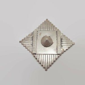 Vintage Kate Hines Modernist Silver Tone Pin Brooch